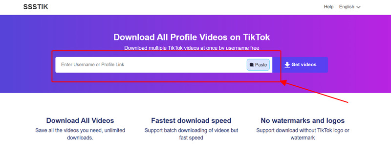 enter tiktok username